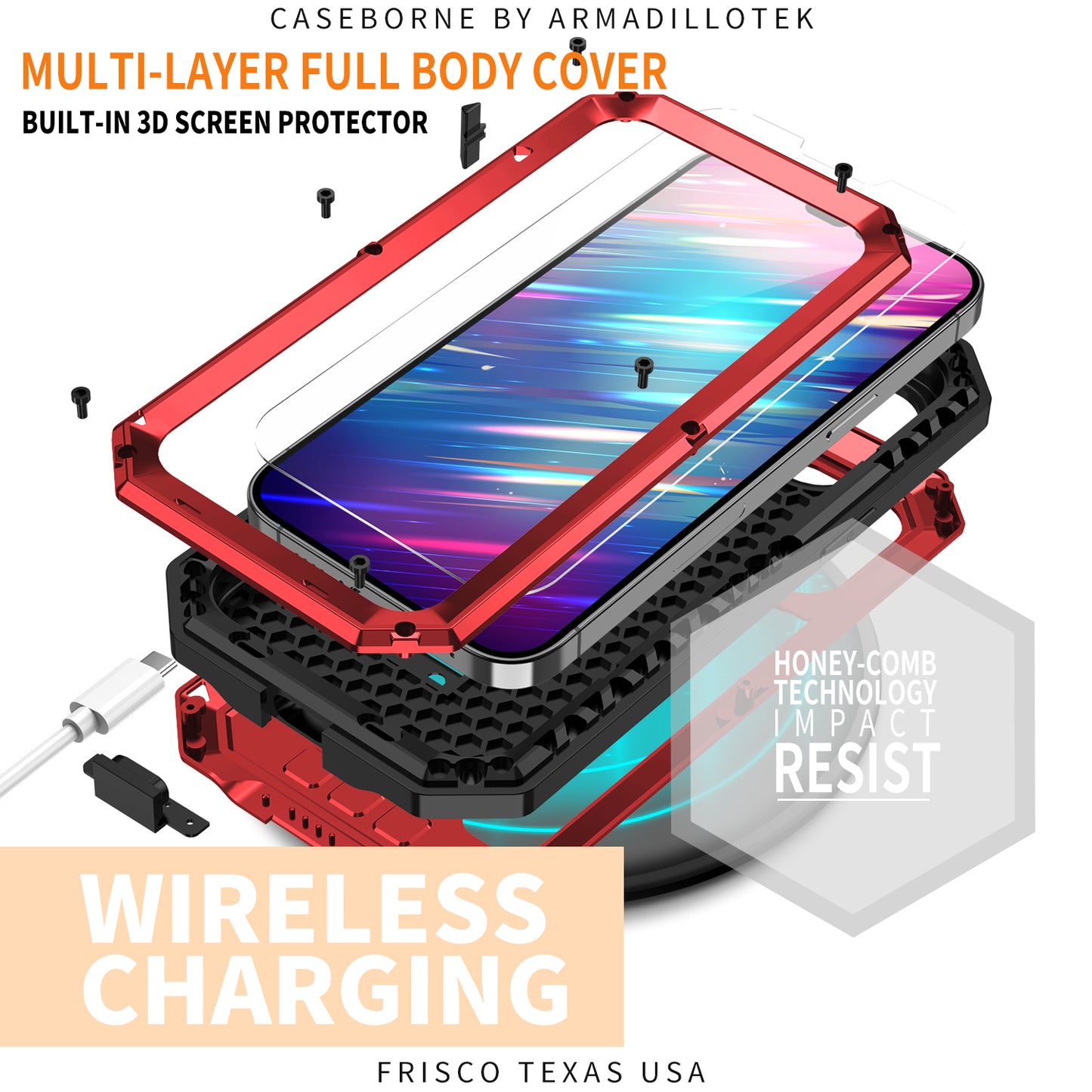 Apple iPhone 14 Pro Case Metal Lens Protection 3-Defenses V2.0