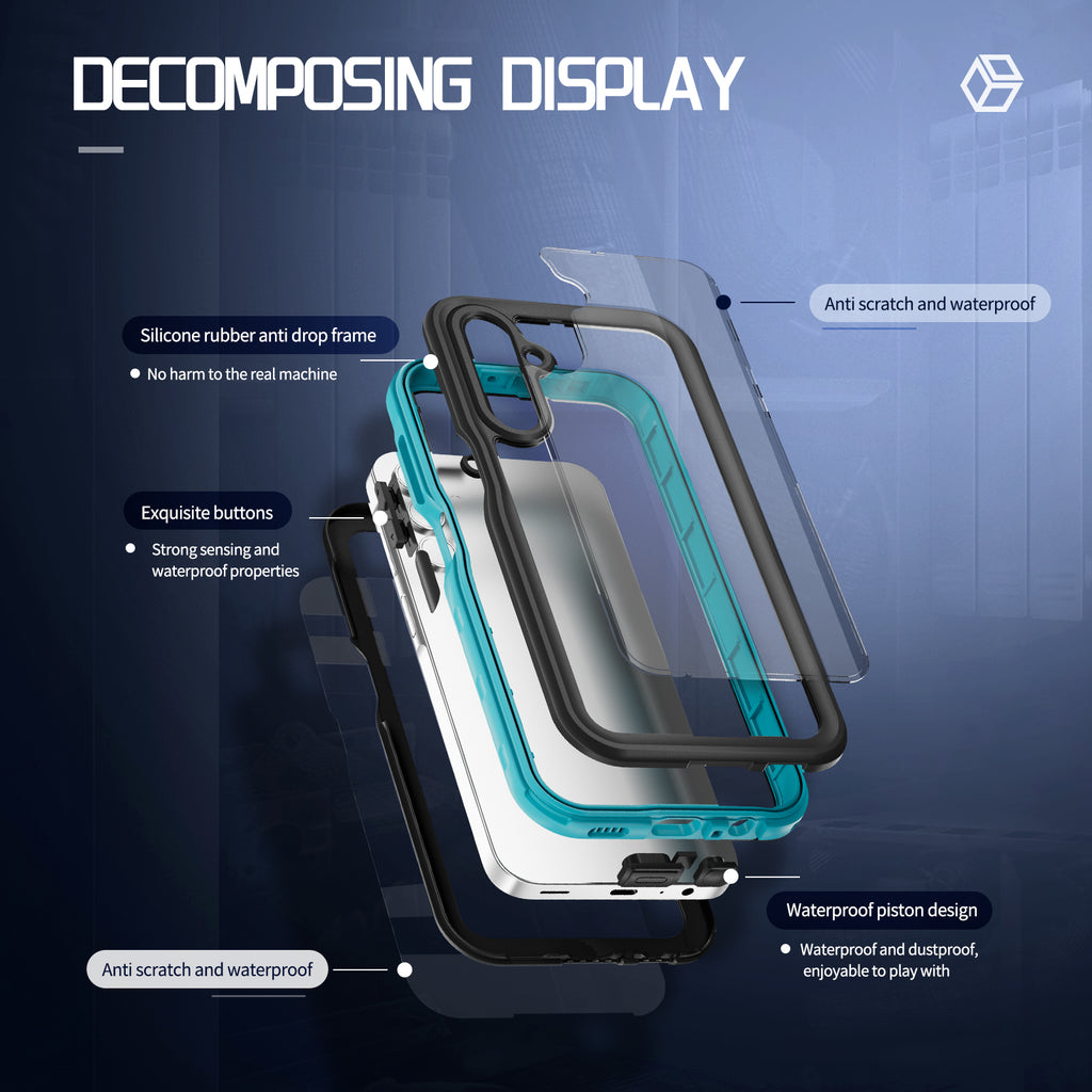Samsung Galaxy A15 Case Waterproof Dot Clear Full Protection