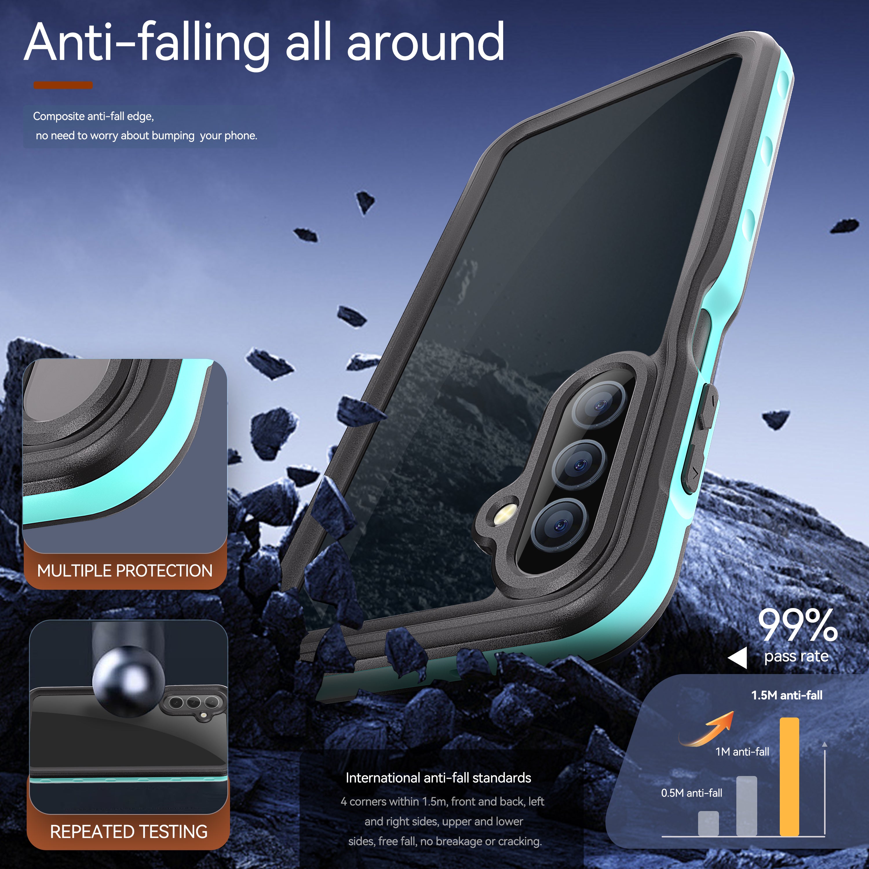 Samsung Galaxy A16 Case Waterproof Dot Clear Full Protection