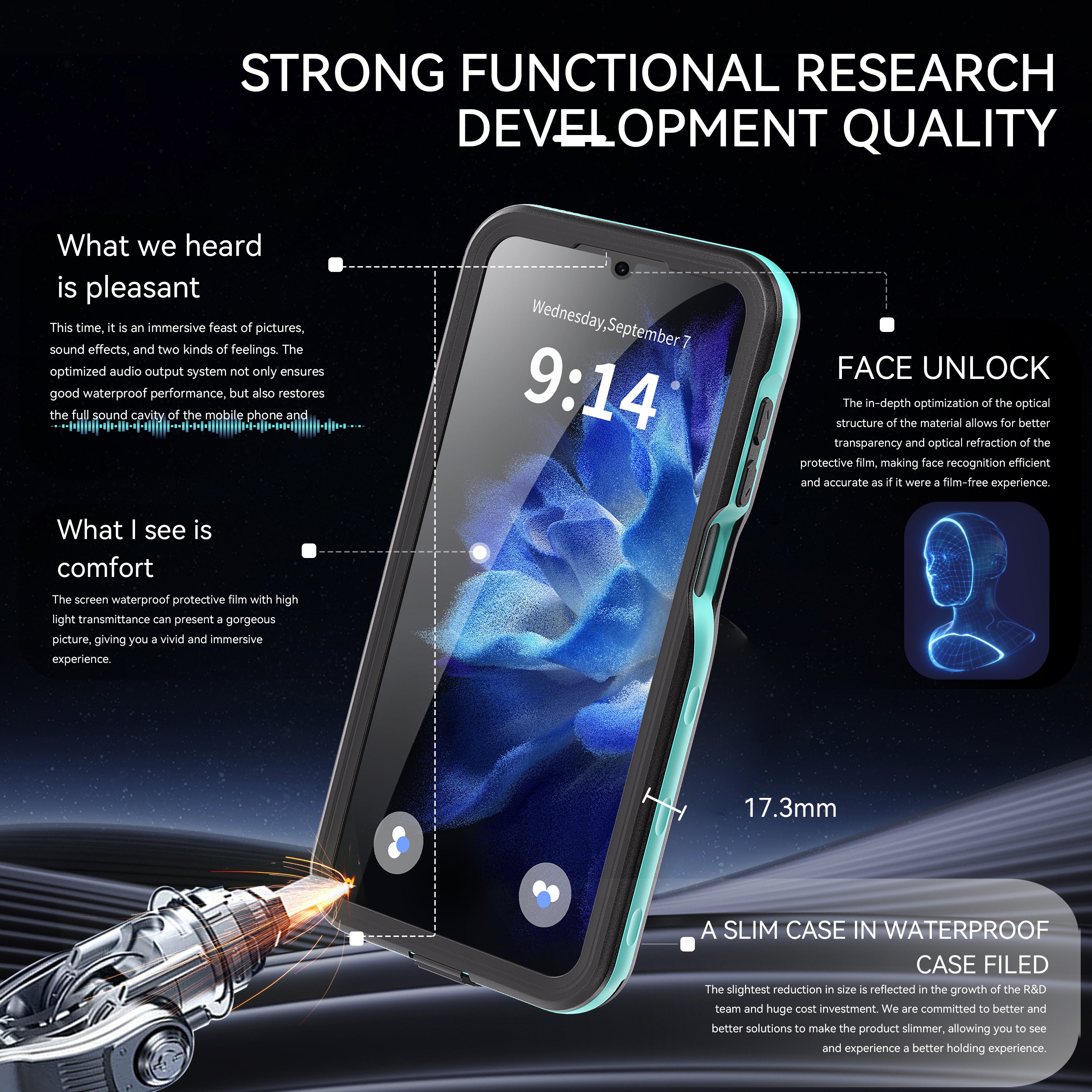 Samsung Galaxy A16 Case Waterproof Dot Clear Full Protection