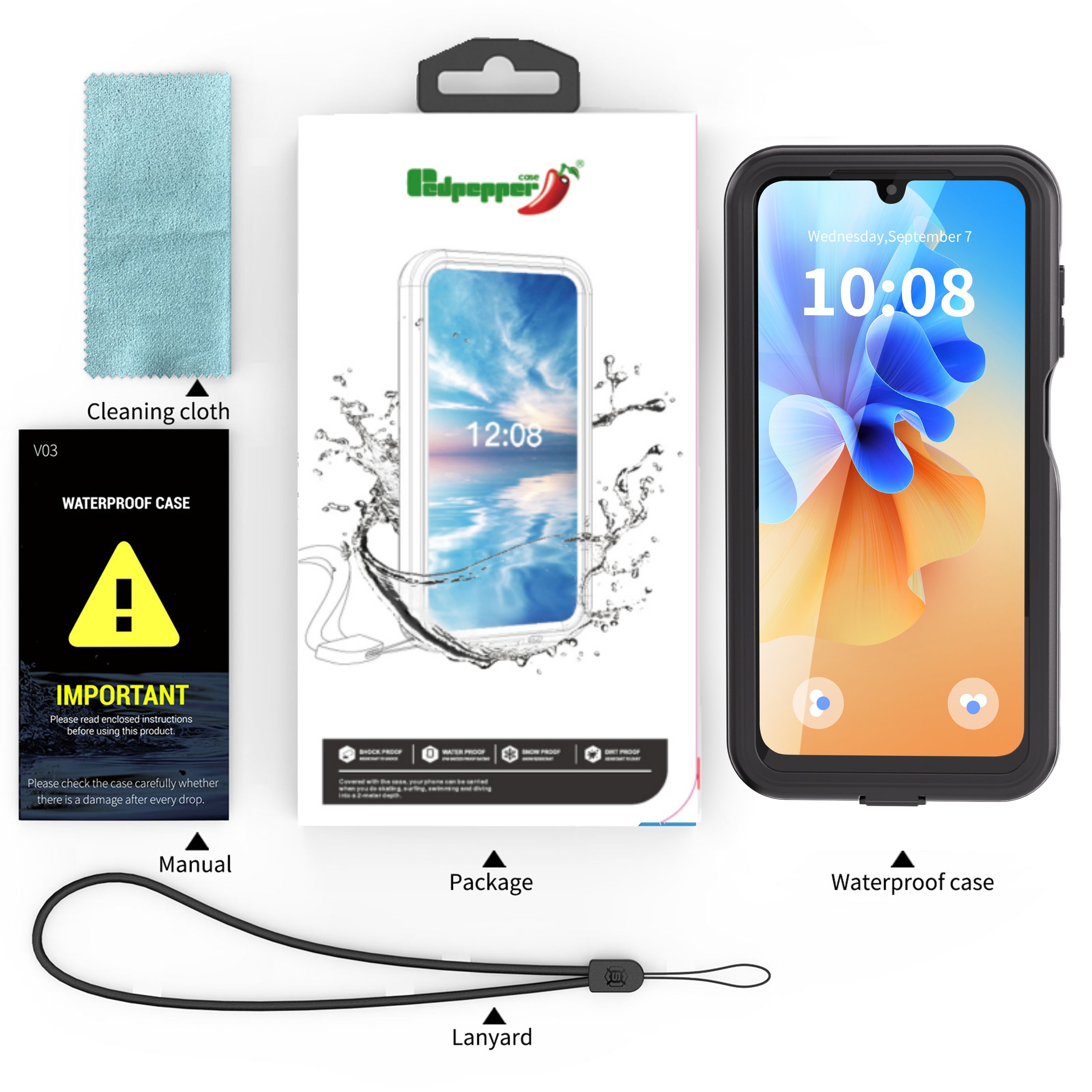 Samsung Galaxy A26 Case Waterproof Dot Clear Full Protection