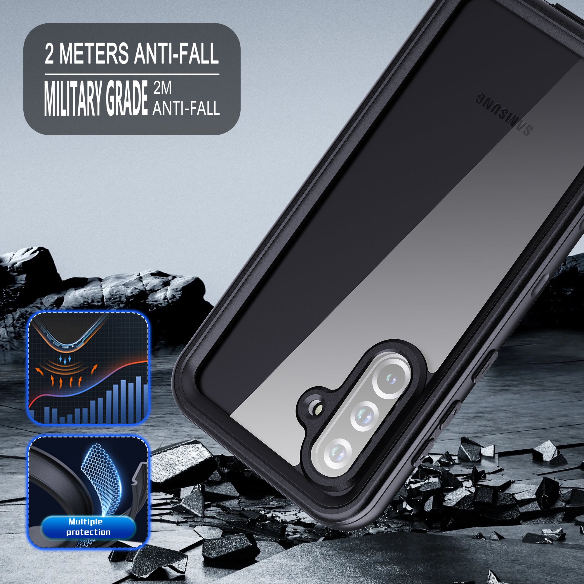 Samsung Galaxy A36 Case Waterproof Dot Clear Full Protection