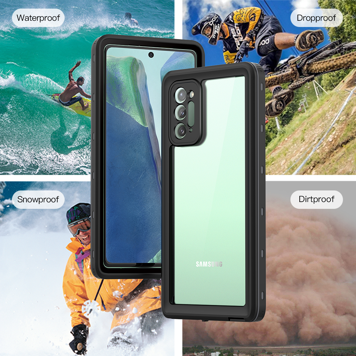 Samsung Galaxy Note20 Case Waterproof Dot Clear Full Protection