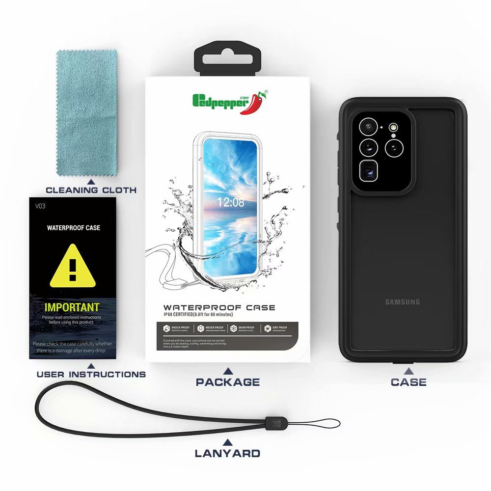 Samsung Galaxy S20 Ultra Case Waterproof Dot Clear Full Protection