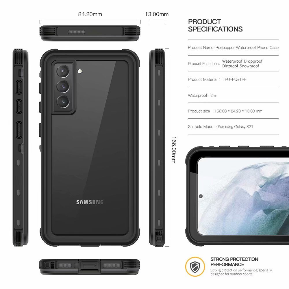 Samsung Galaxy S21 Case Waterproof Dot Clear Full Protection