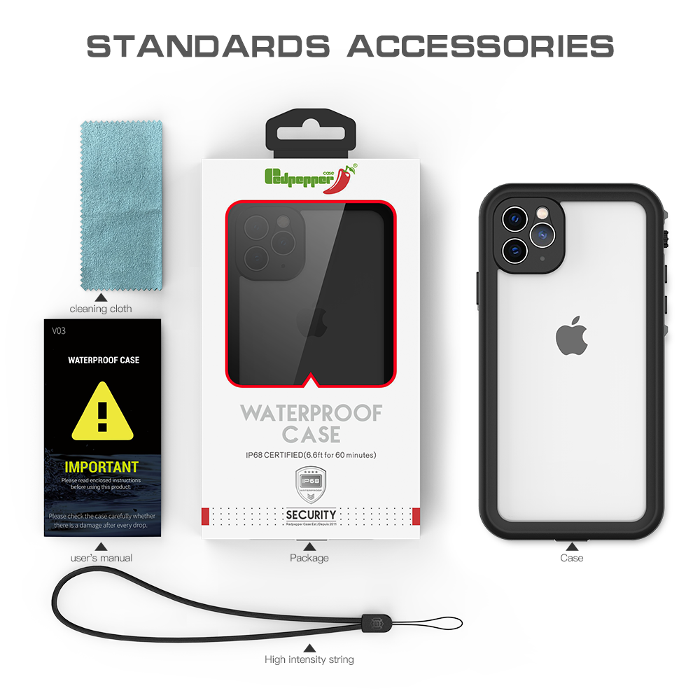 Apple iPhone 11 Pro Max Case Waterproof Dot Clear Full Protection