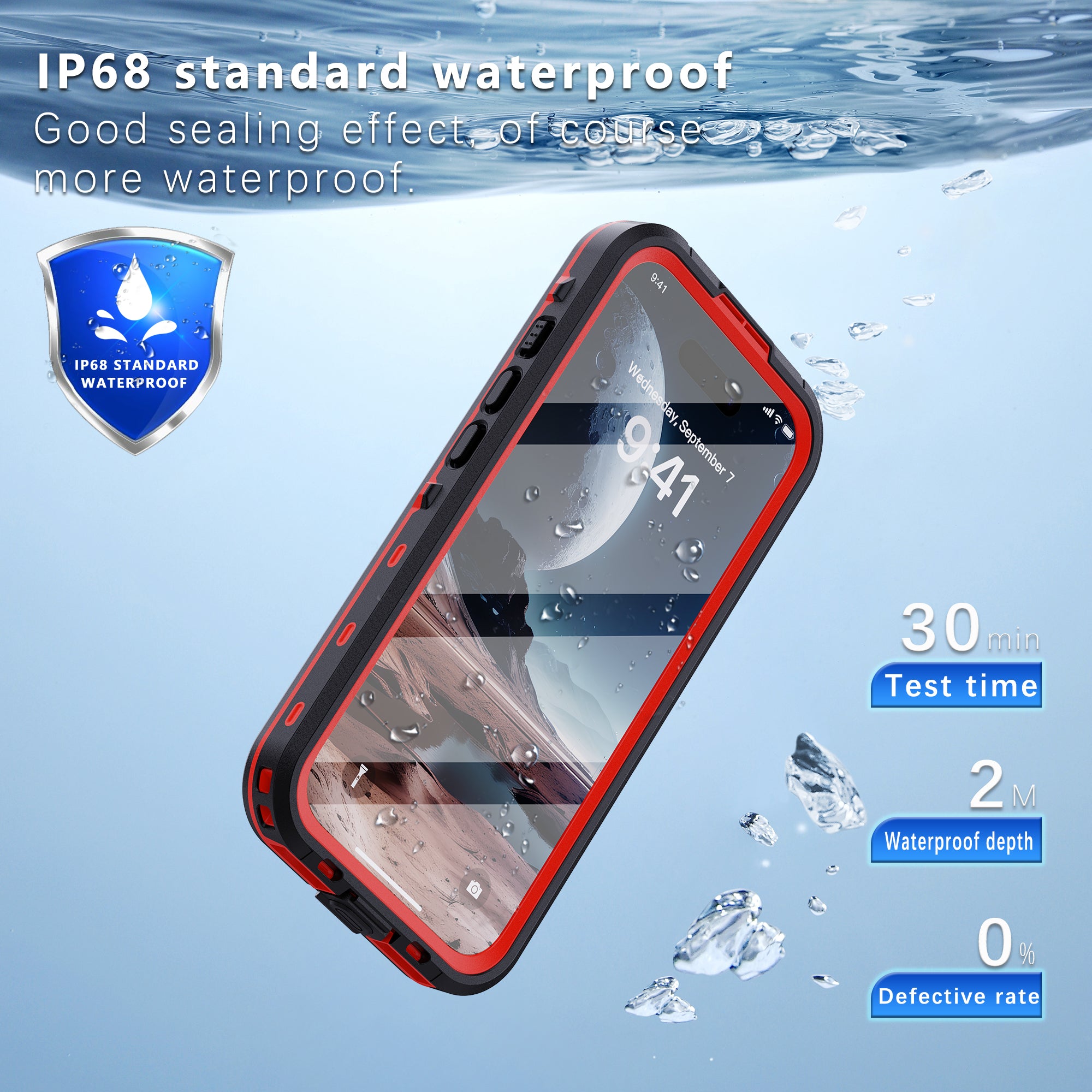 Apple iPhone 16 Case Waterproof Dot Clear Full Protection