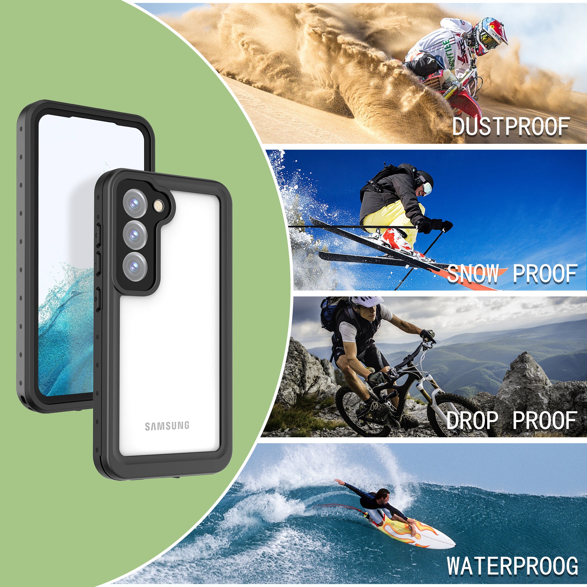 Samsung Galaxy S23 Case Waterproof Dot Box Submerged 6.6ft