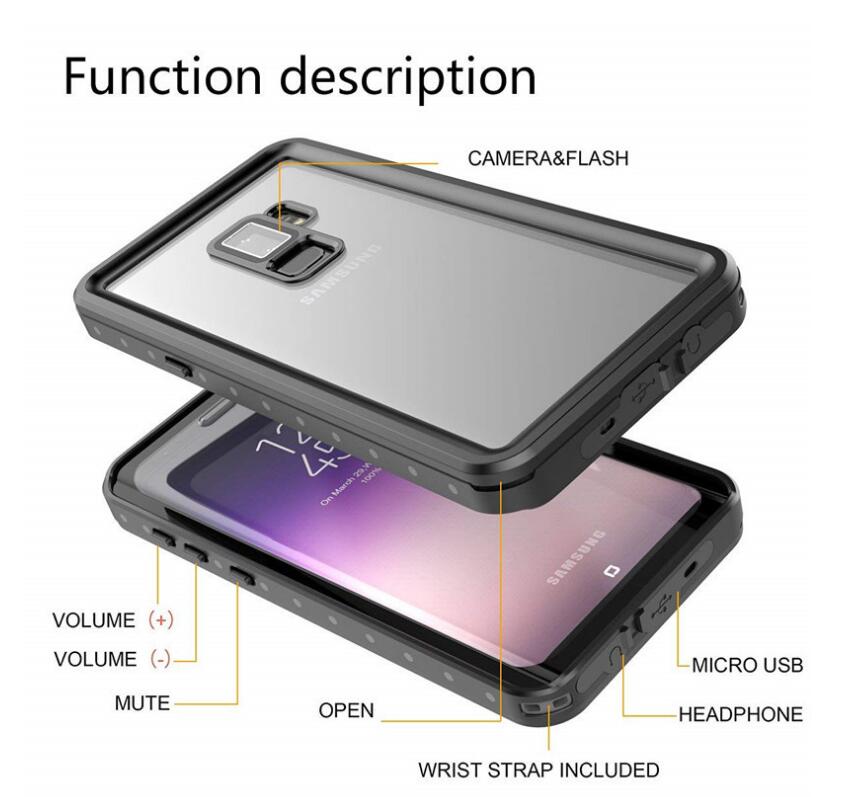 Samsung Galaxy S9 Plus Case Waterproof Dot Box Submerged 6.6ft