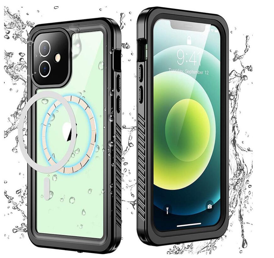Apple iPhone 12 Case Waterproof Twill Crystal Magsafe