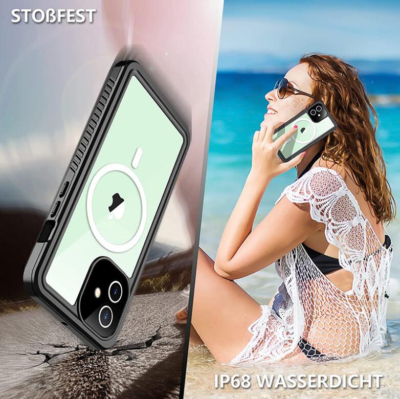 Apple iPhone 12 Case Waterproof Twill Crystal Magsafe