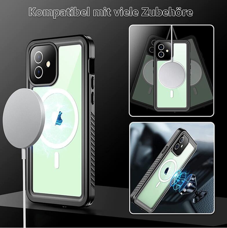 Apple iPhone 12 Case Waterproof Twill Crystal Magsafe