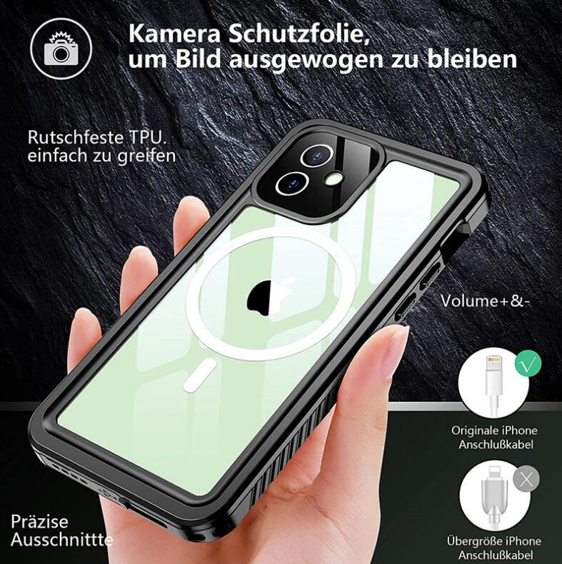 Apple iPhone 12 Case Waterproof Twill Crystal Magsafe