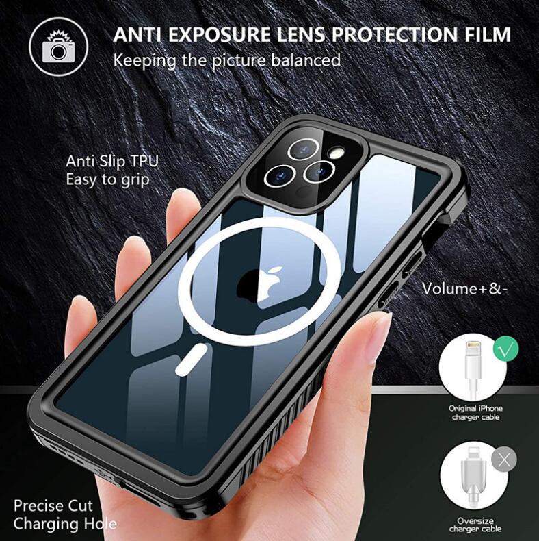 Apple iPhone 12 Pro Max Case Waterproof Twill Crystal Magsafe
