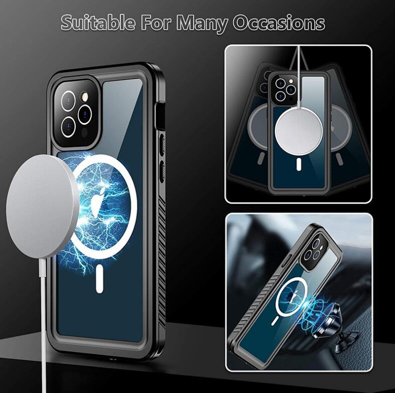 Apple iPhone 12 Pro Max Case Waterproof Twill Crystal Magsafe