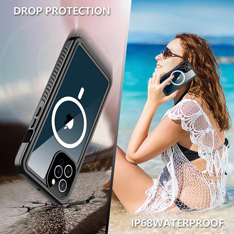 Apple iPhone 12 Pro Max Case Waterproof Twill Crystal Magsafe