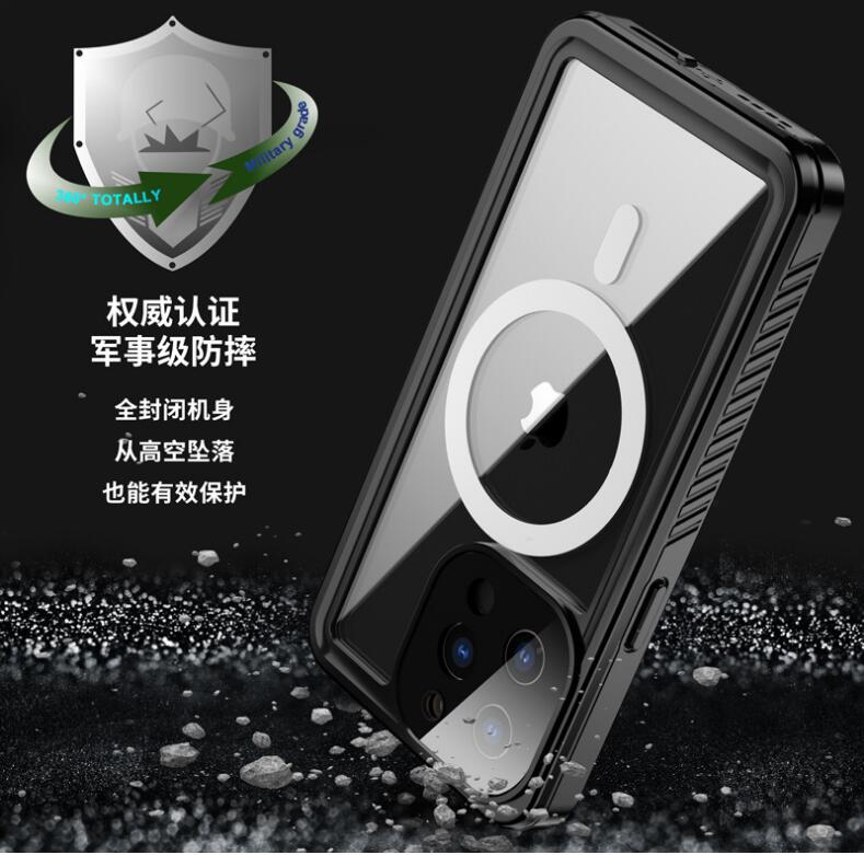 Apple iPhone 13 Pro Max Case Waterproof Twill Crystal Magsafe