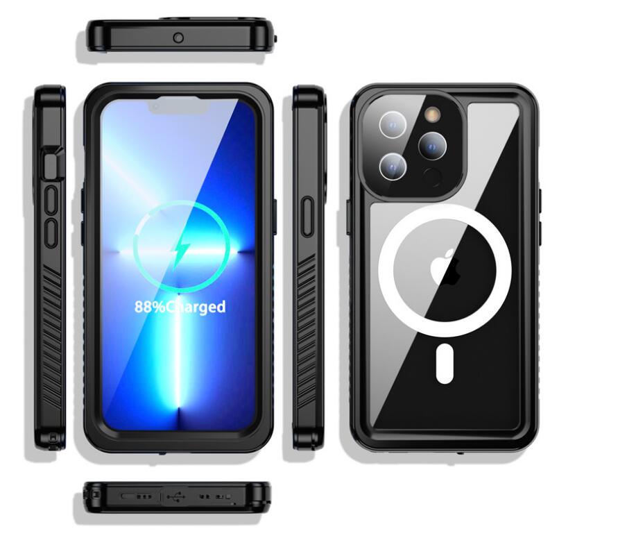 Apple iPhone 13 Pro Max Case Waterproof Twill Crystal Magsafe