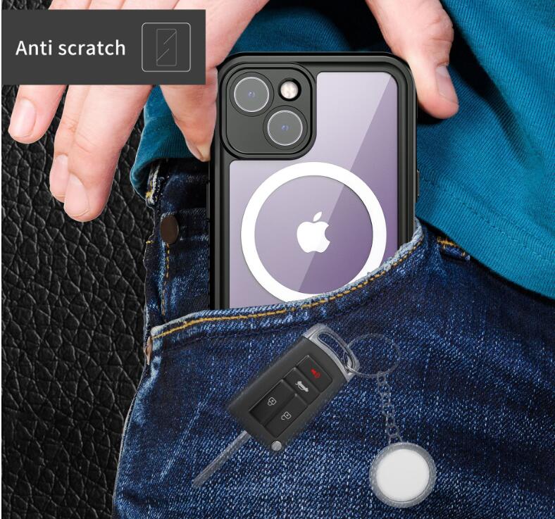 Apple iPhone 14 Plus Case Waterproof Twill Crystal Magsafe