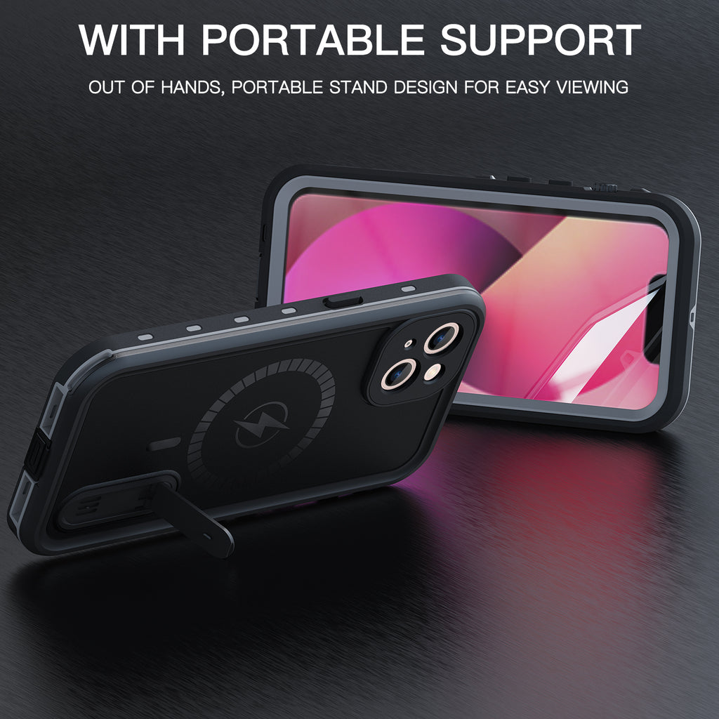Apple iPhone 13 Mini Case Waterproof Solid Magsafe Stand