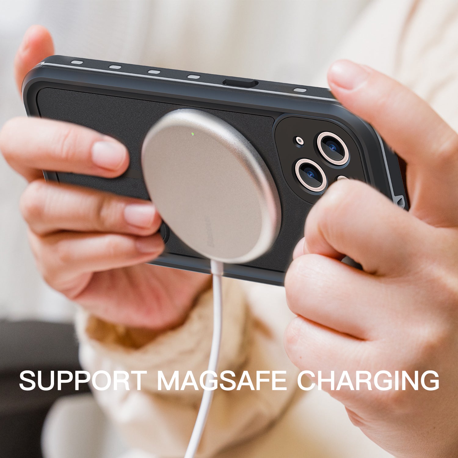 Apple iPhone 13 Mini Case Waterproof Solid Magsafe Stand