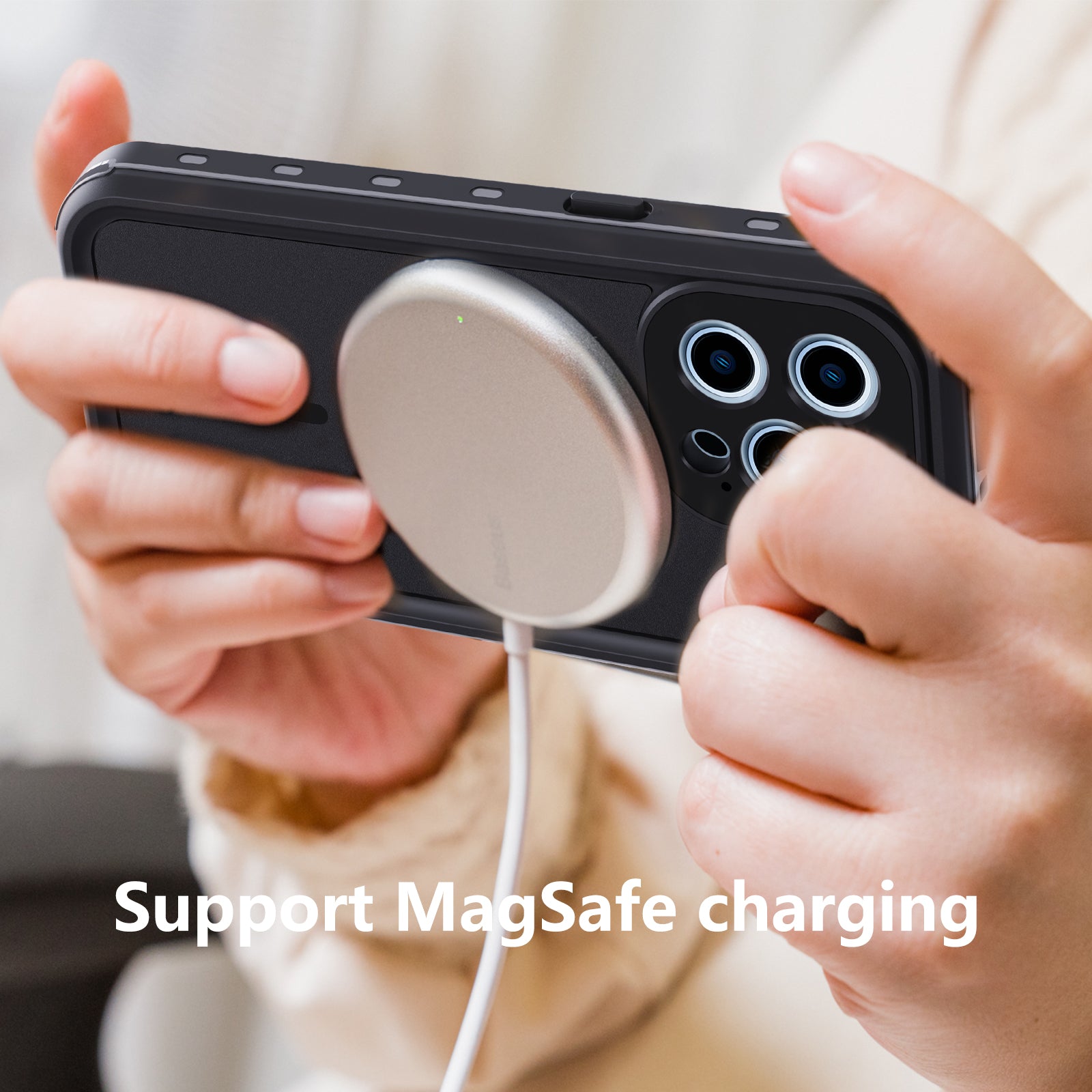 Apple iPhone 13 Pro Case Waterproof Solid Magsafe Stand
