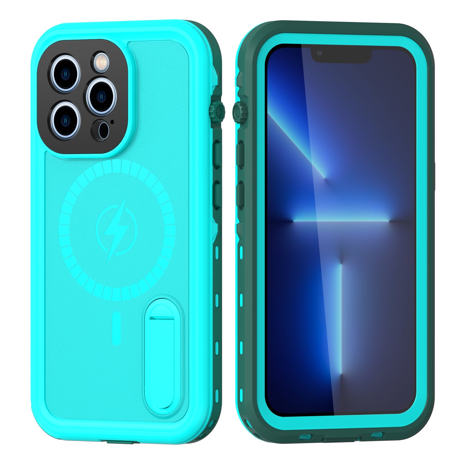 Apple iPhone 13 Pro Case Waterproof Solid Magsafe Stand