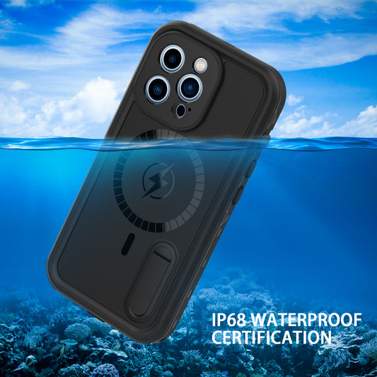 Apple iPhone 13 Pro Case Waterproof Solid Magsafe Stand