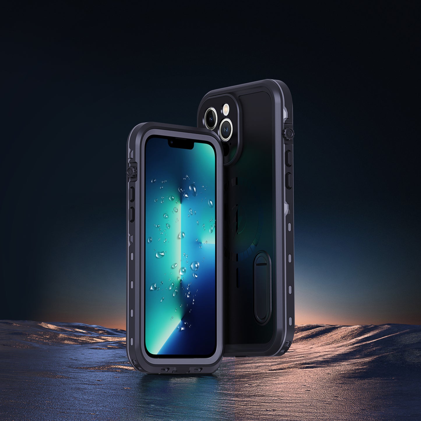 Apple iPhone 13 Pro Max Case Waterproof Solid Magsafe Stand