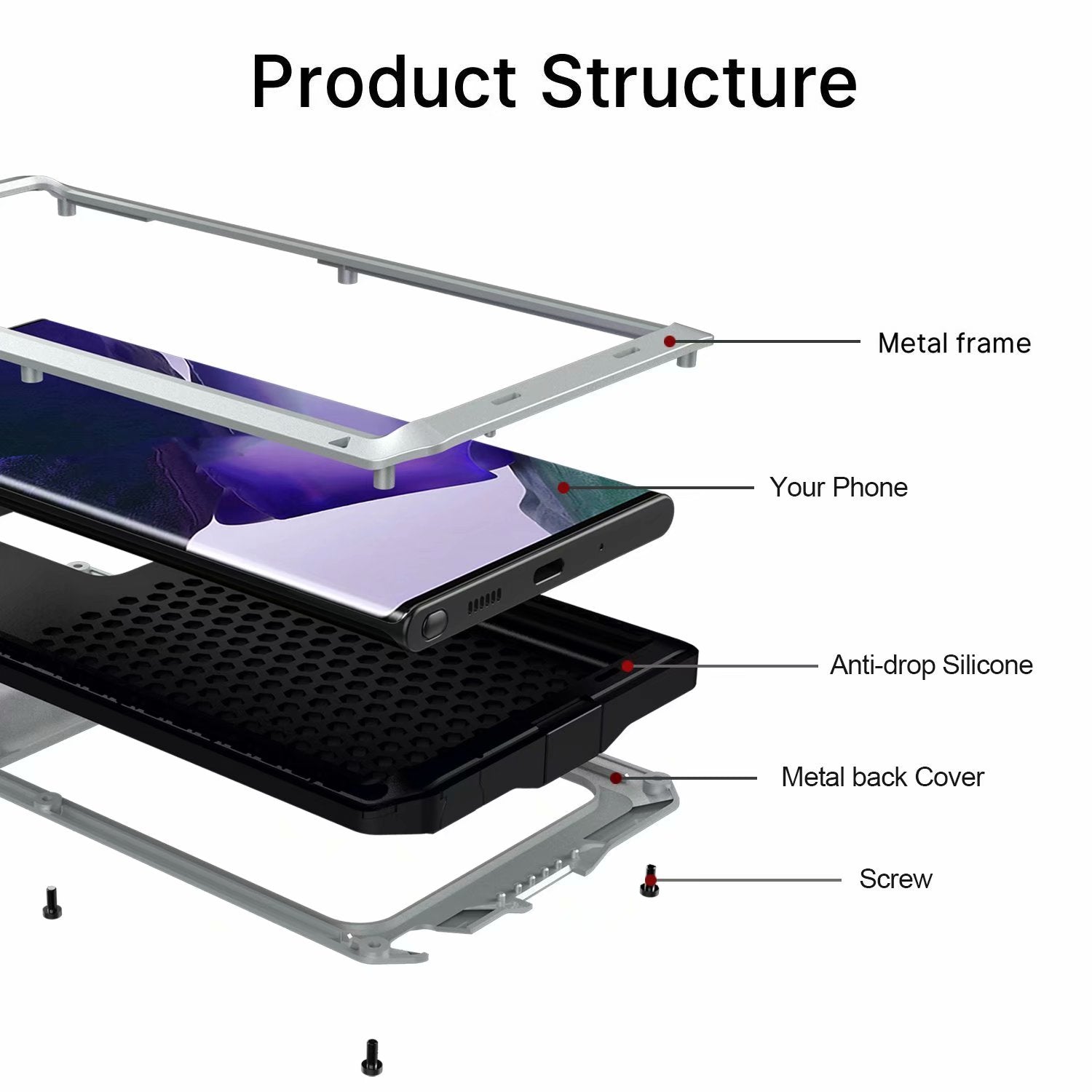 Samsung Galaxy Note20 Ultra Case Metal Tank Military Protection