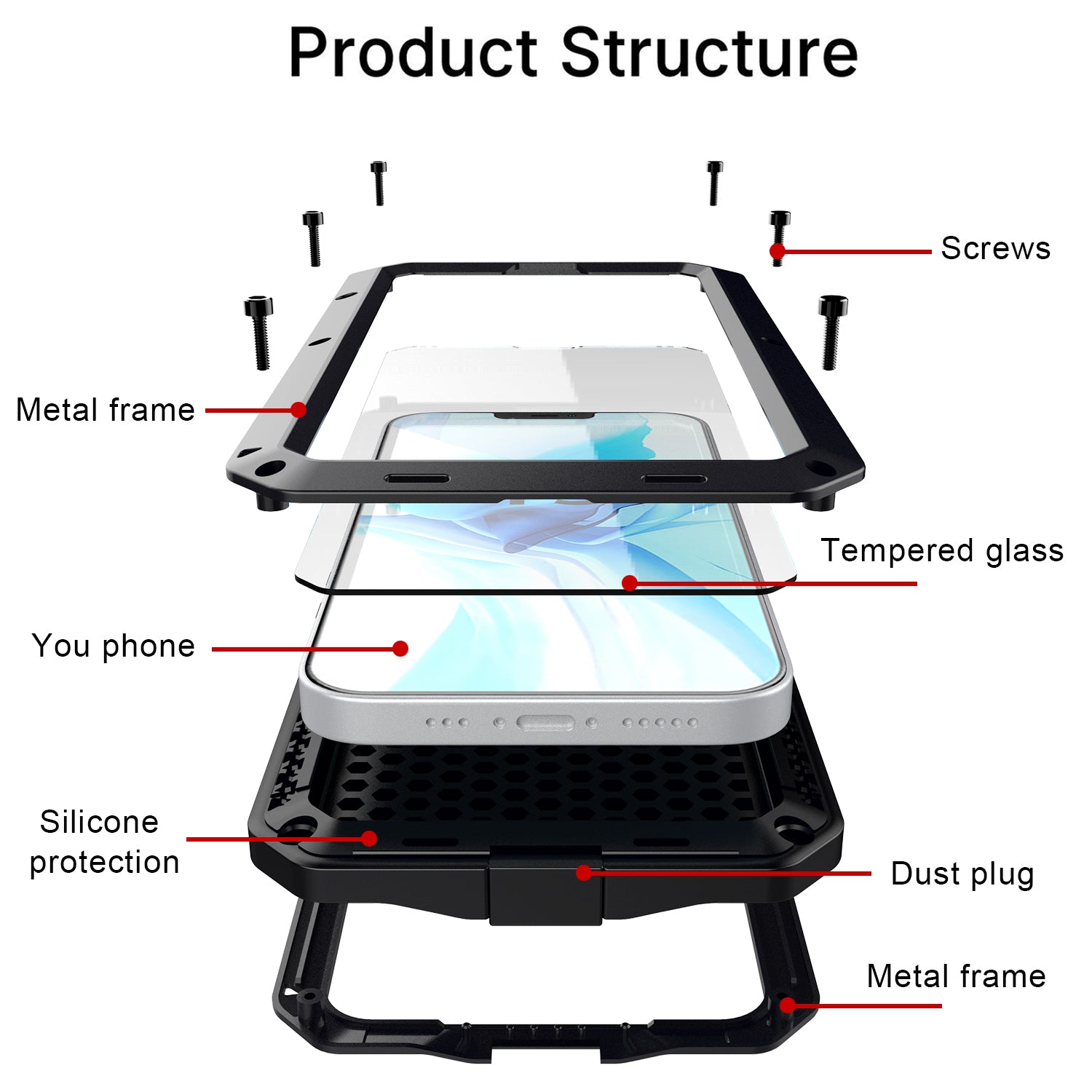 Apple iPhone 13 Mini Case Metal Tank Military Protection