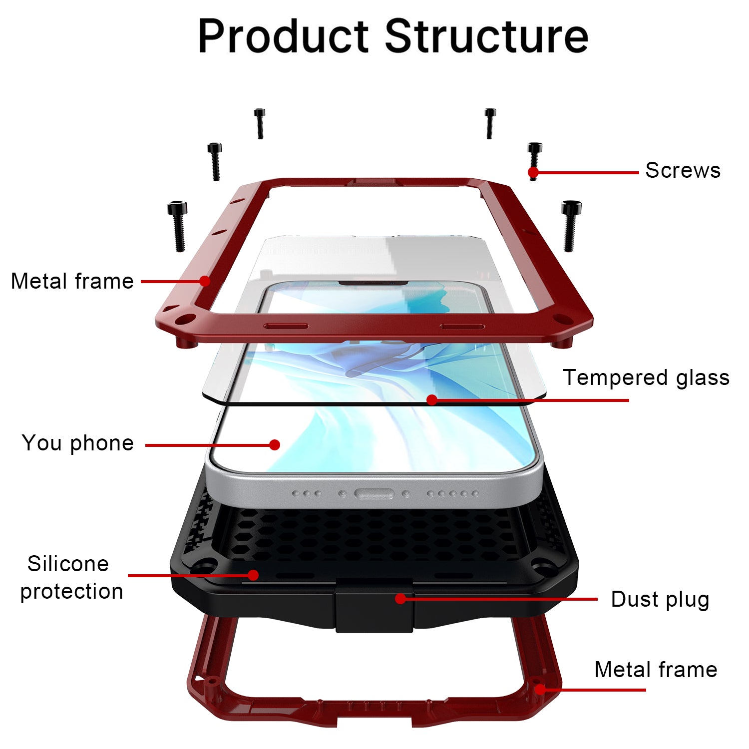 Apple iPhone 13 Pro Max Case Metal Tank Military Protection