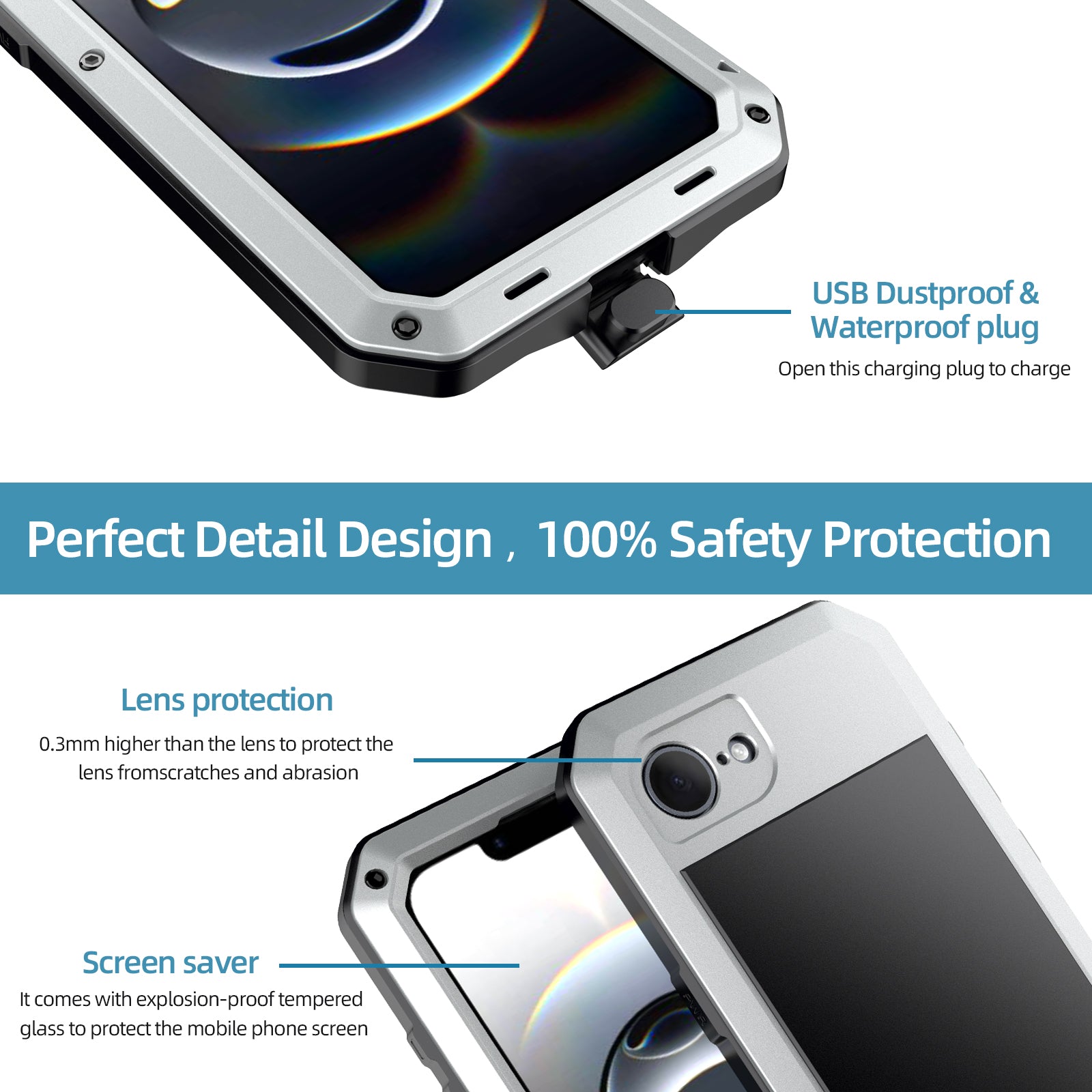 Apple iPhone 16e Case Metal Tank Military Protection