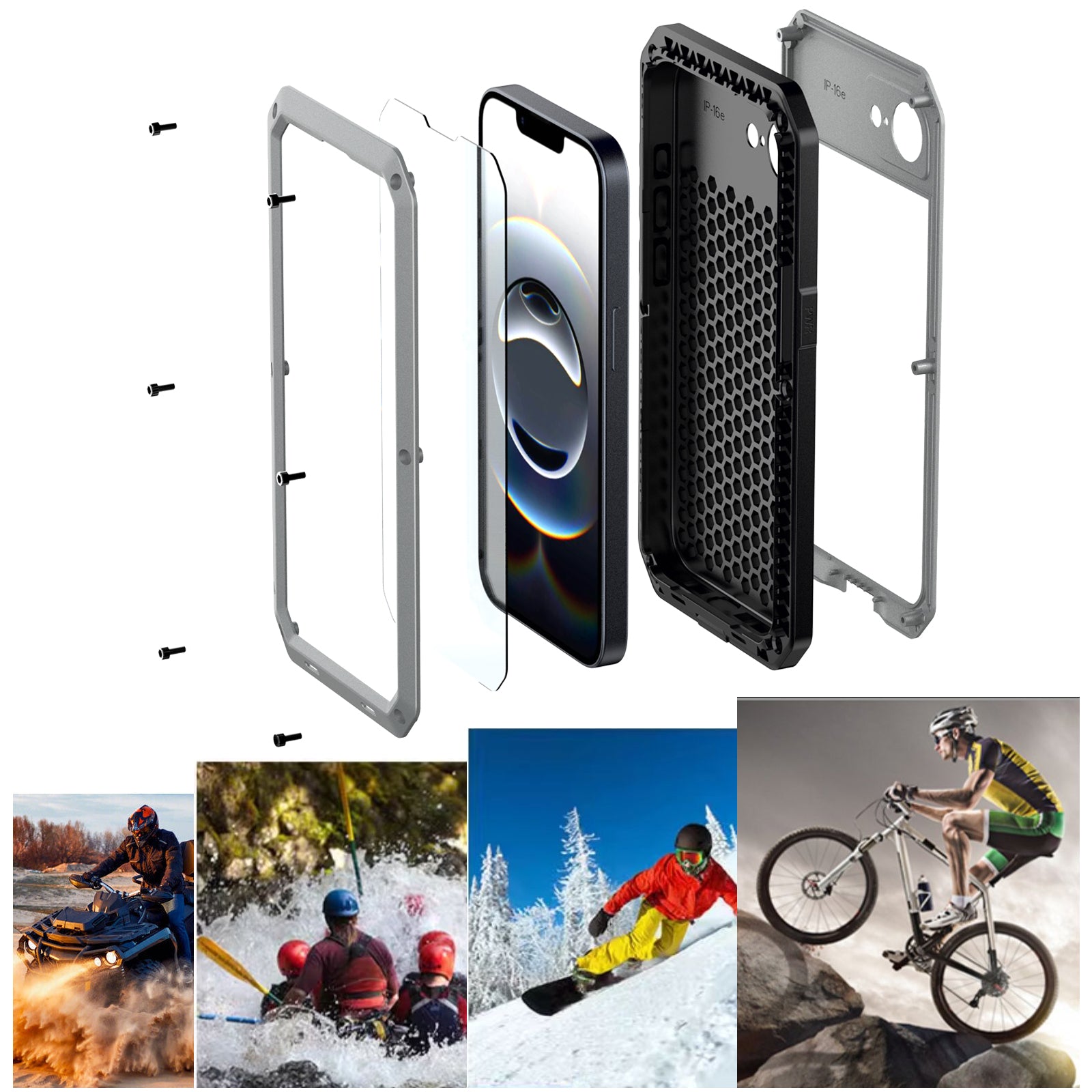 Apple iPhone 16e Case Metal Tank Military Protection