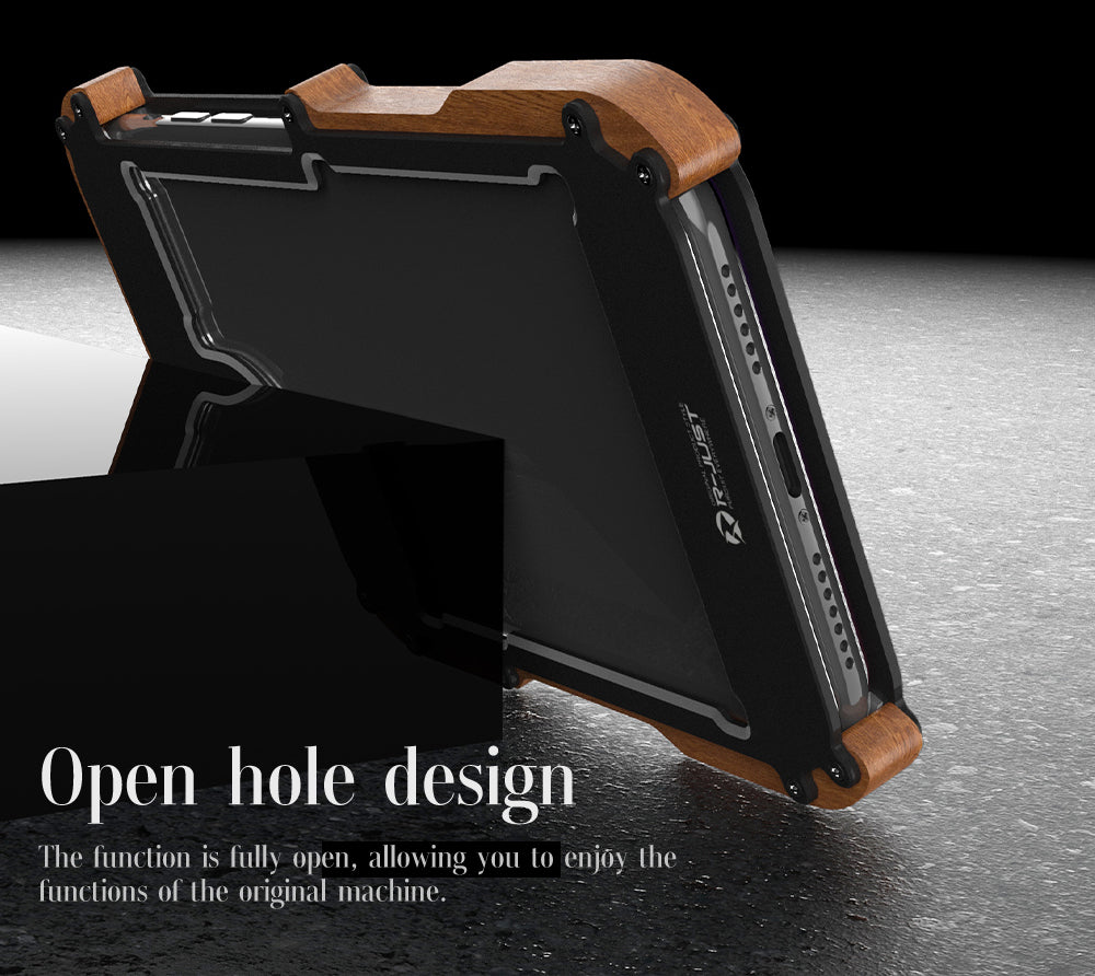 Apple iPhone 12 Pro Max Case Metal Iron Wood Solid Extraordinary