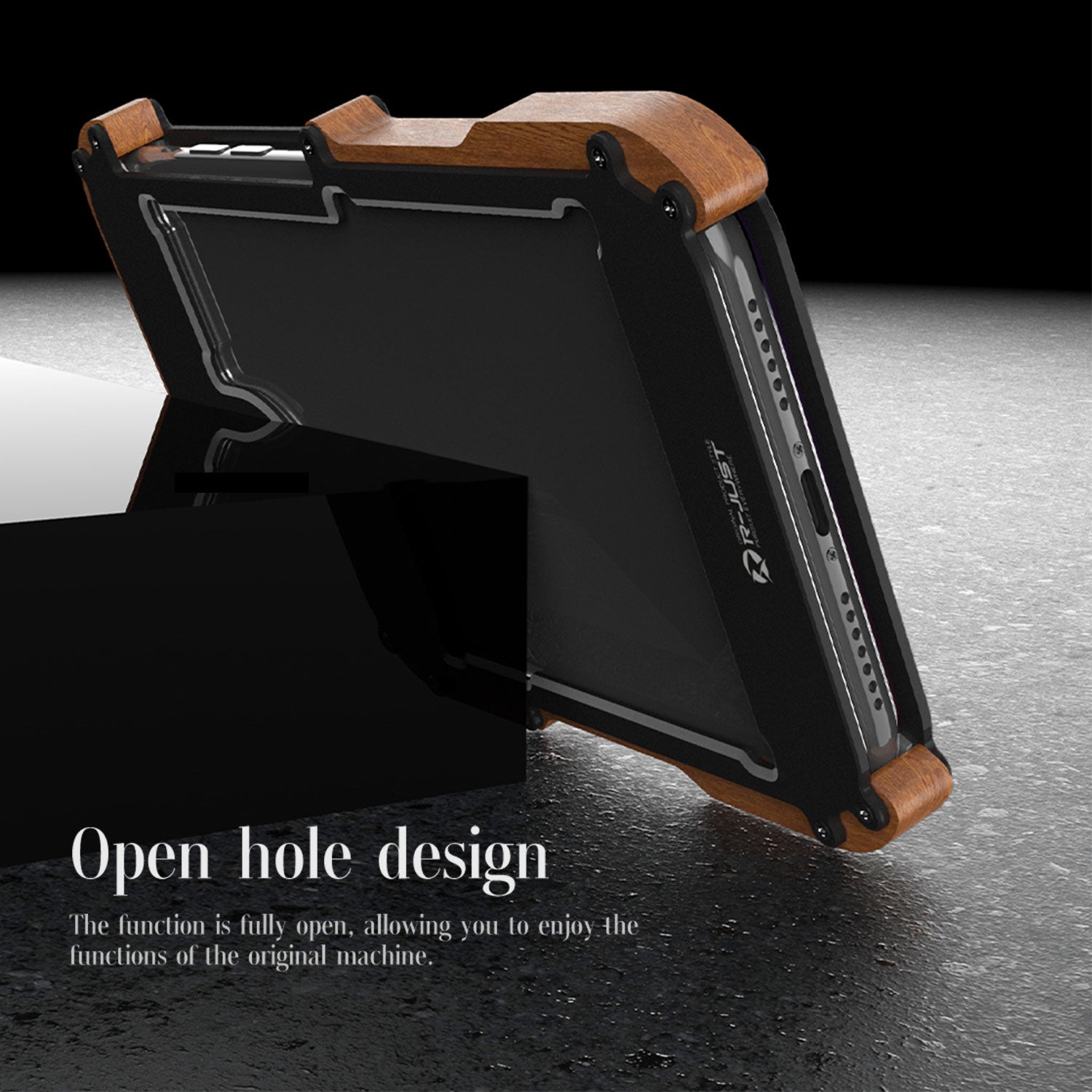 Apple iPhone 13 Pro Max Case Metal Iron Wood Solid Extraordinary