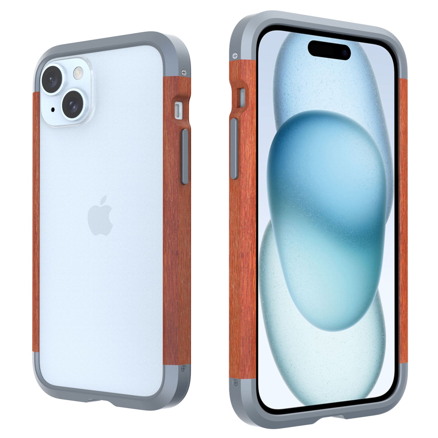 Apple iPhone 12 Mini Case Metal Iron Wood Solid Natural