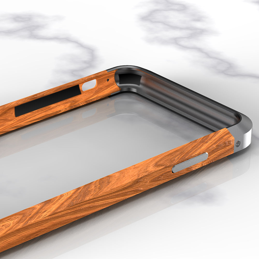 Apple iPhone 12 Mini Case Metal Iron Wood Solid Natural