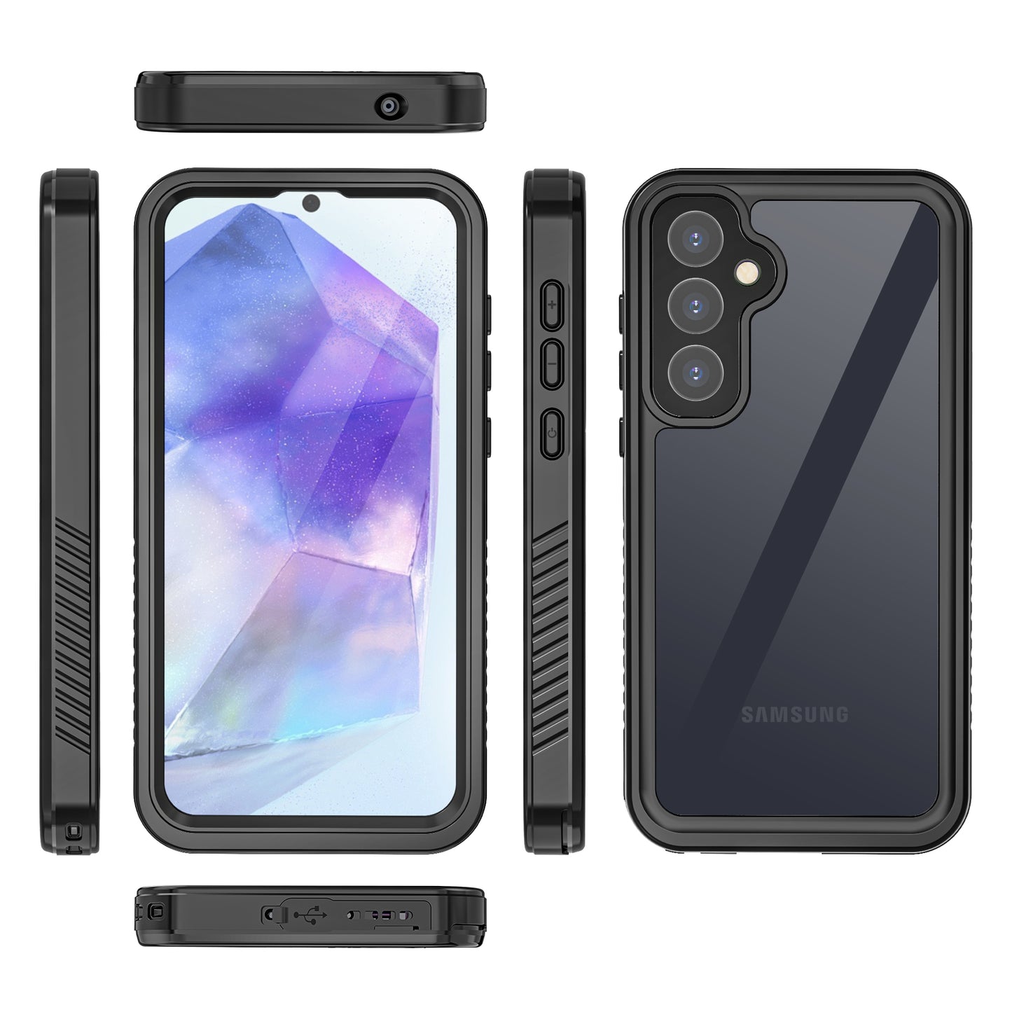 Samsung Galaxy A55 Case Waterproof Twill Crystal Full Protection