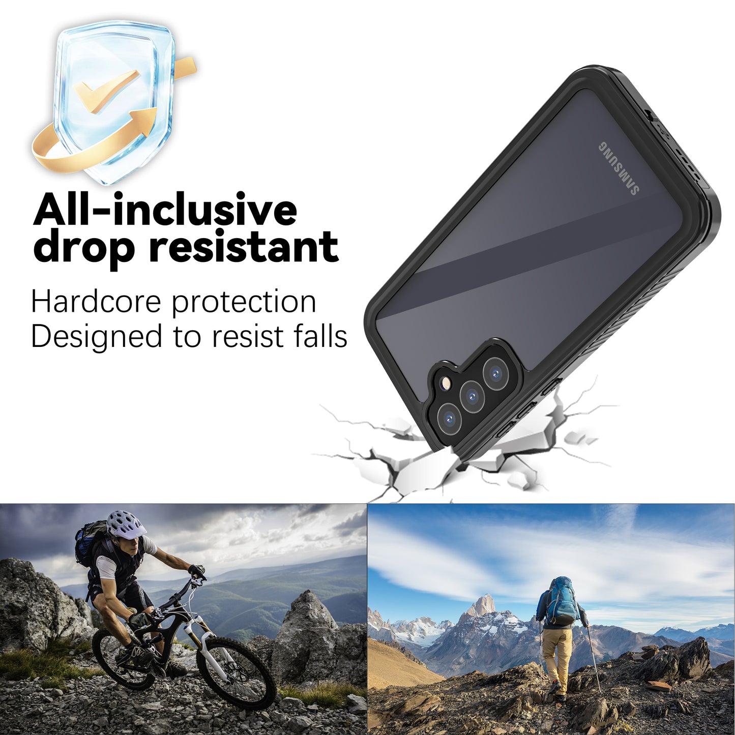 Samsung Galaxy A55 Case Waterproof Twill Crystal Full Protection