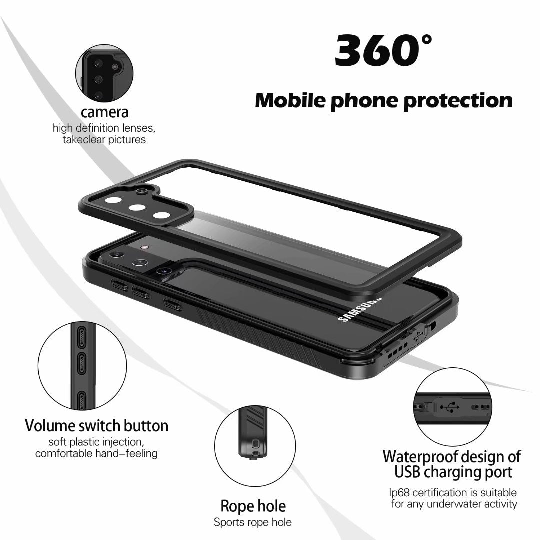 Samsung Galaxy S21+ Case Waterproof Twill Crystal Full Protection