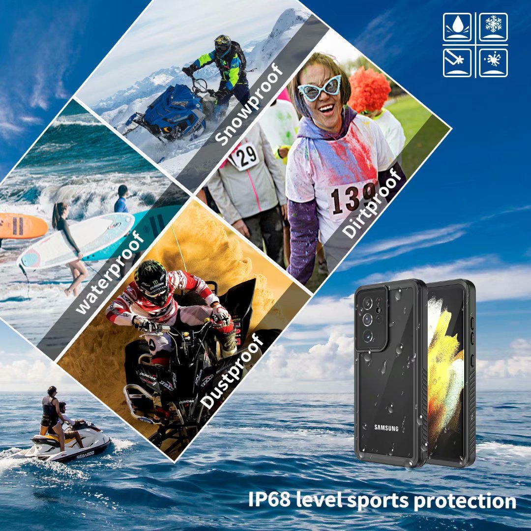 Samsung Galaxy S21 Ultra Case Waterproof Twill Crystal Full Protection