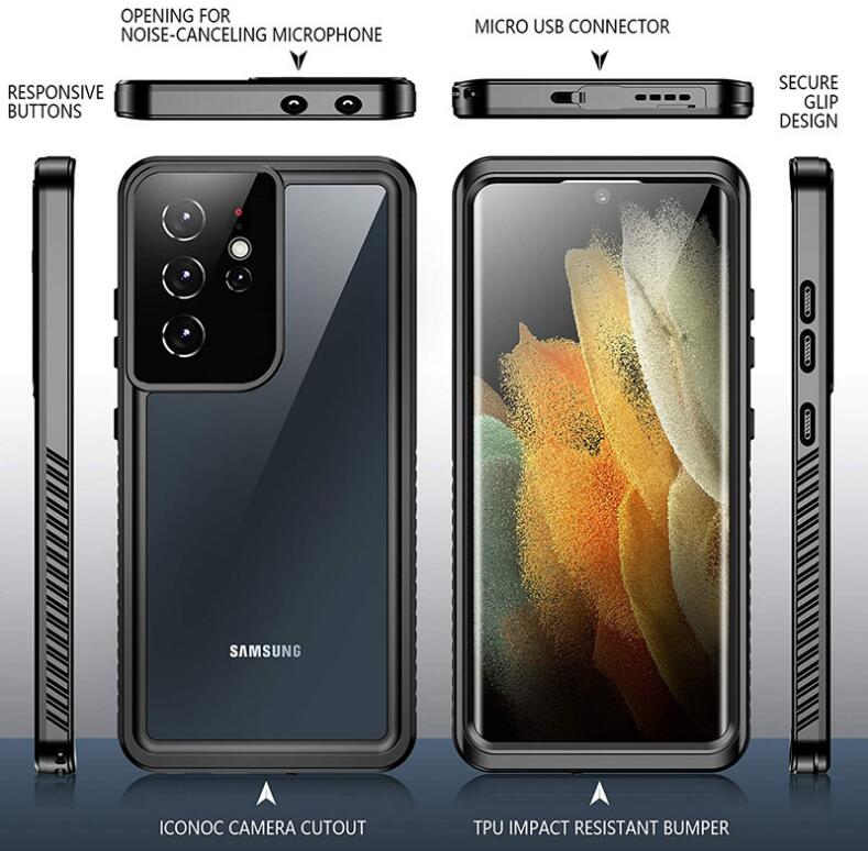 Samsung Galaxy S21 Ultra Case Waterproof Twill Crystal Full Protection