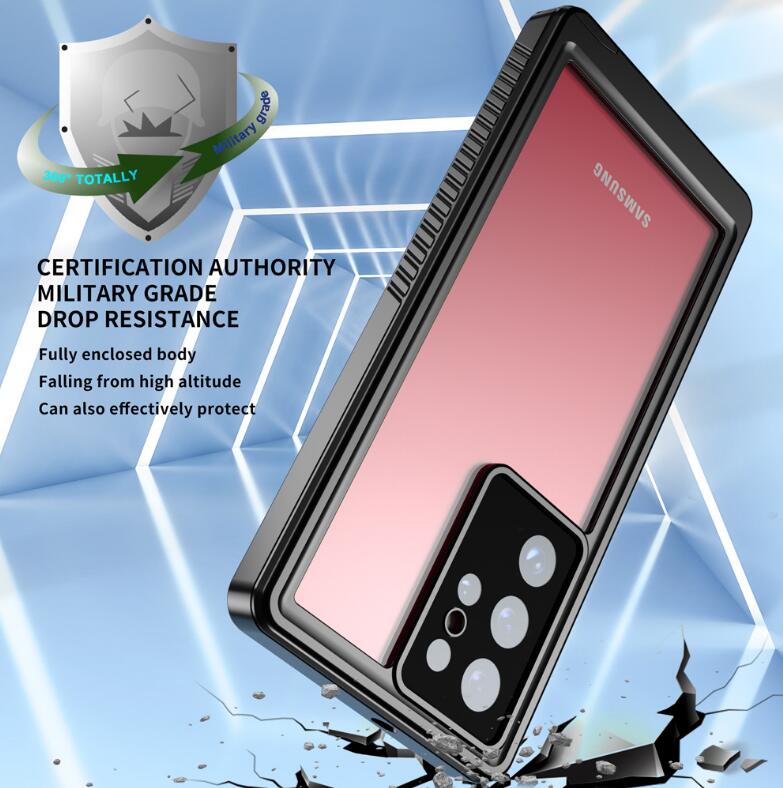 Samsung Galaxy S22 Ultra Case Waterproof Twill Crystal Full Protection