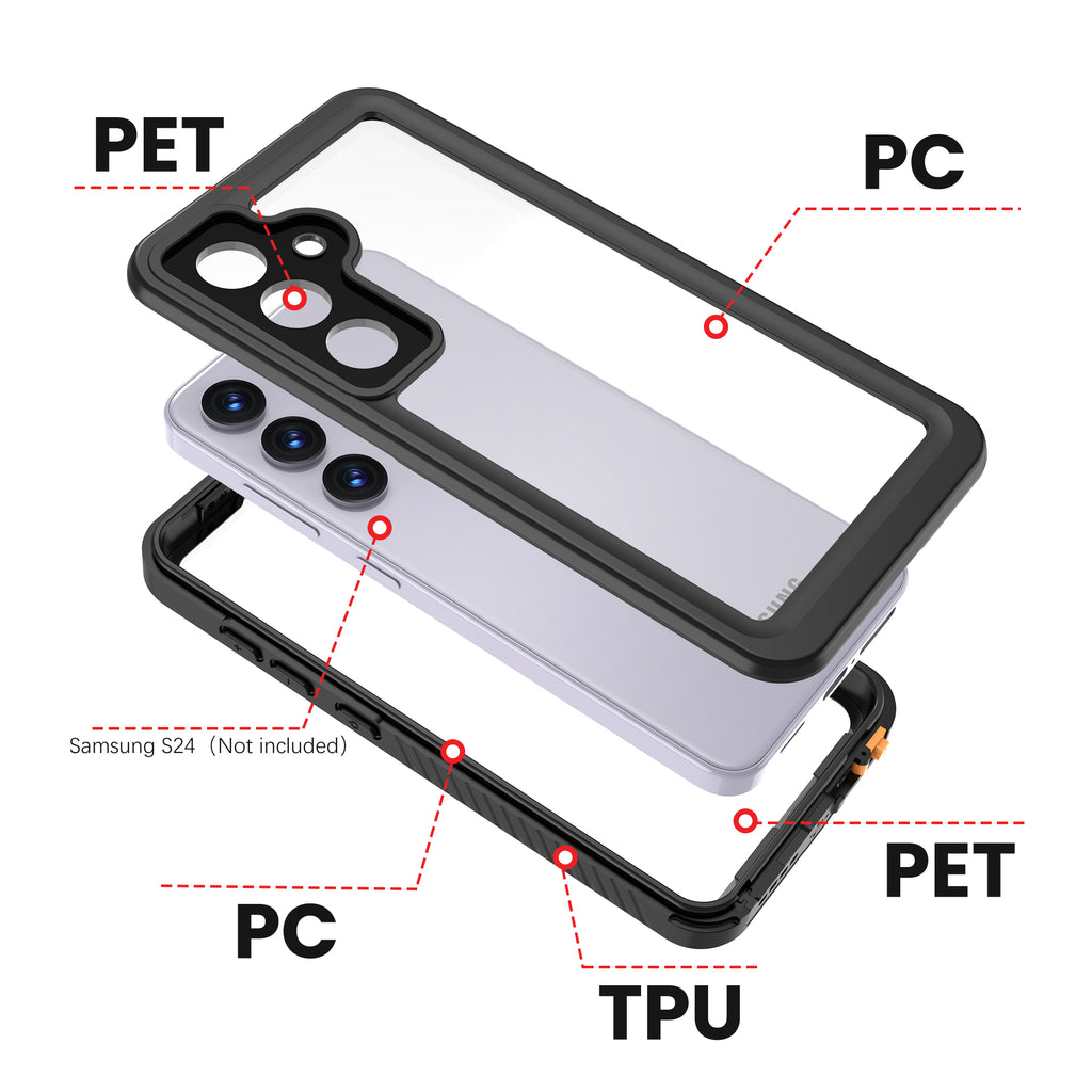Samsung Galaxy S24 Case Waterproof Twill Crystal Full Protection
