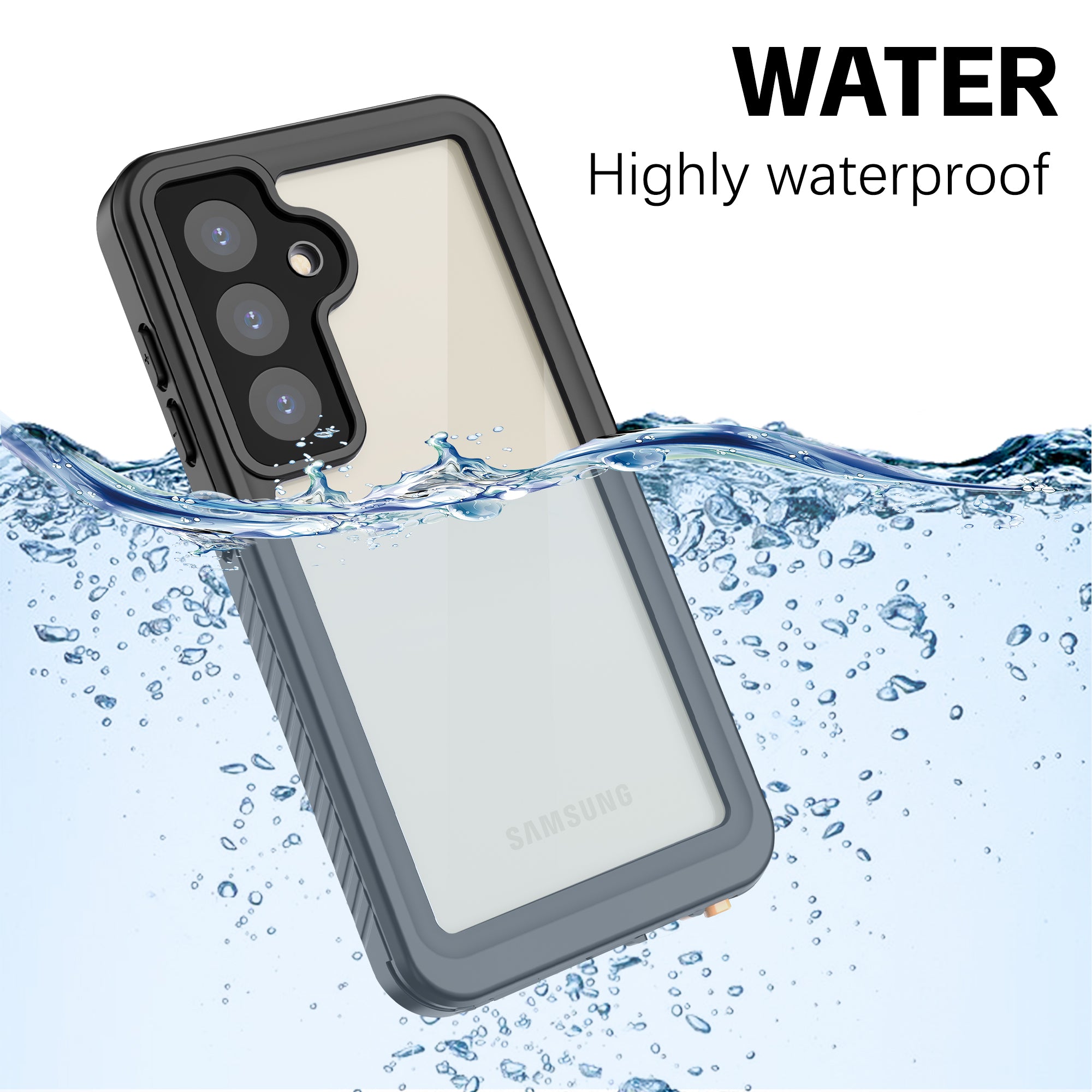 Samsung Galaxy S24 Plus Case Waterproof Twill Crystal Full Protection
