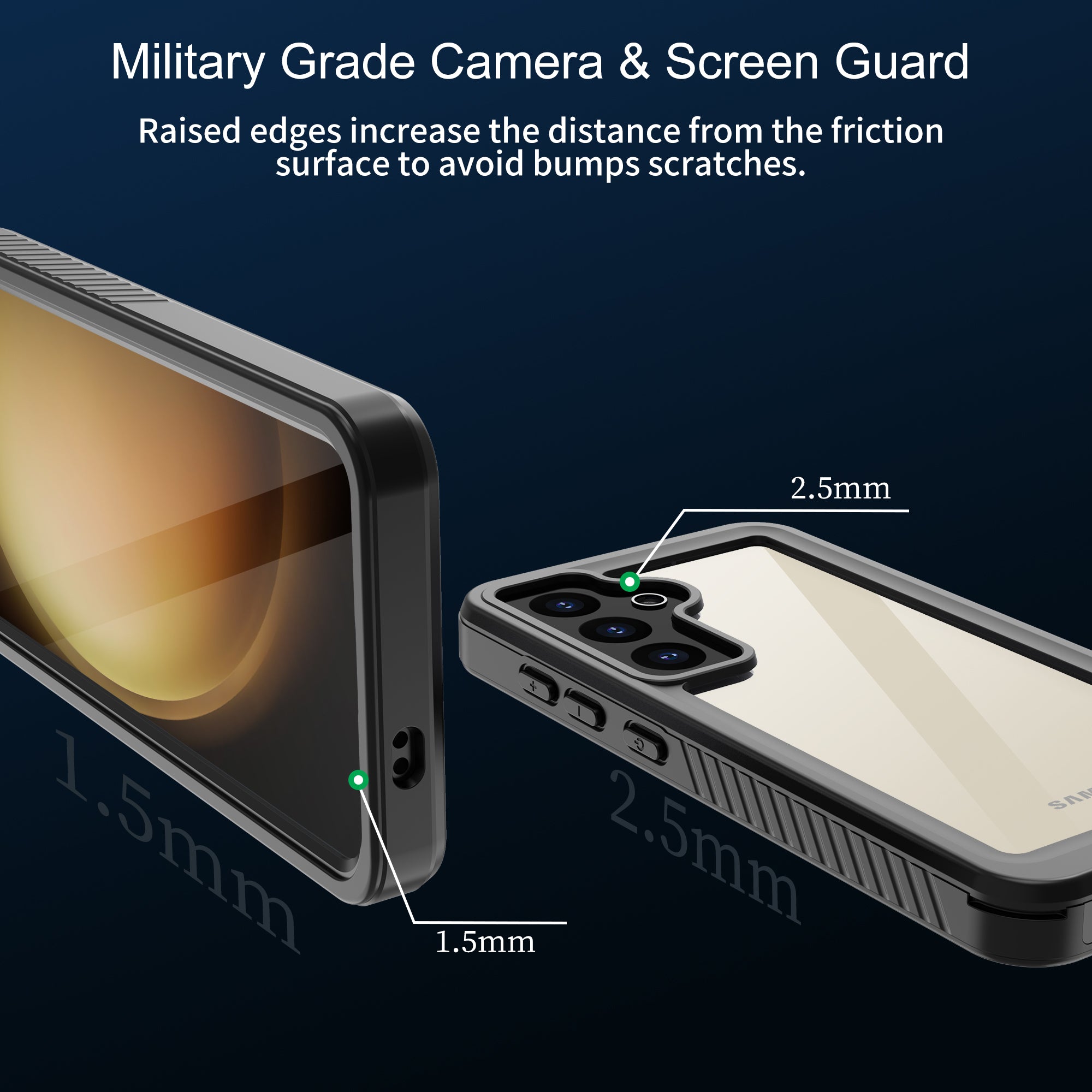 Samsung Galaxy S24 Plus Case Waterproof Twill Crystal Full Protection