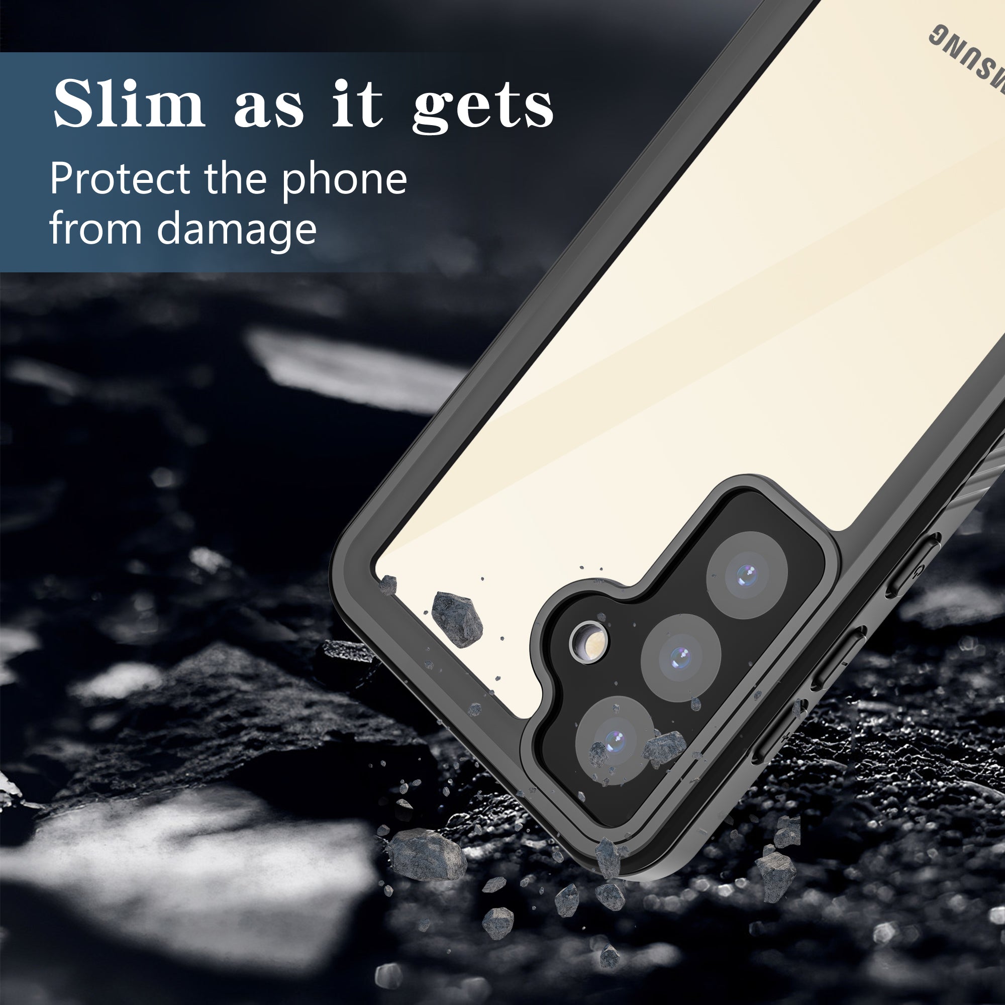 Samsung Galaxy S24 Plus Case Waterproof Twill Crystal Full Protection