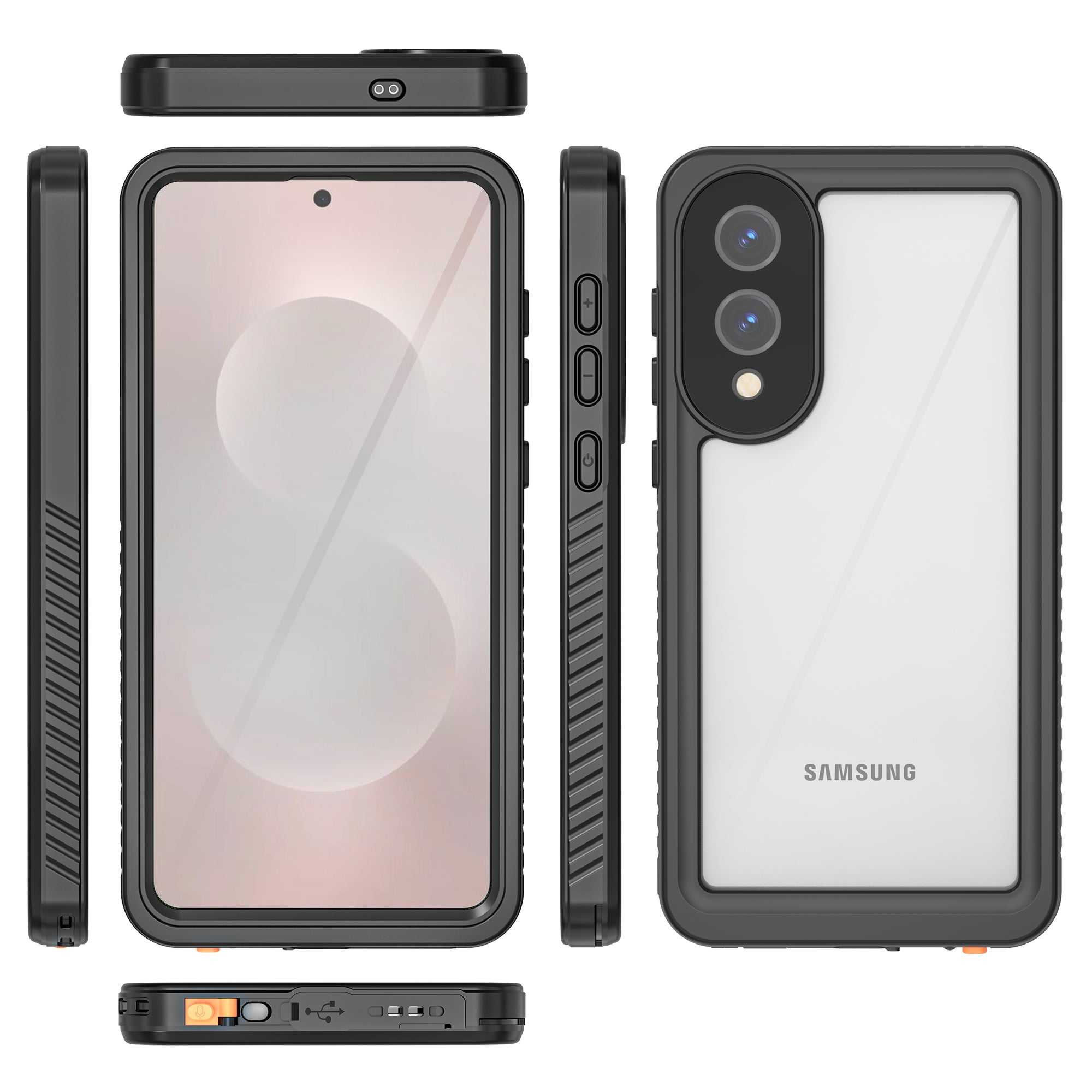 Samsung Galaxy S25 Edge Case Waterproof Twill Crystal Full Protection