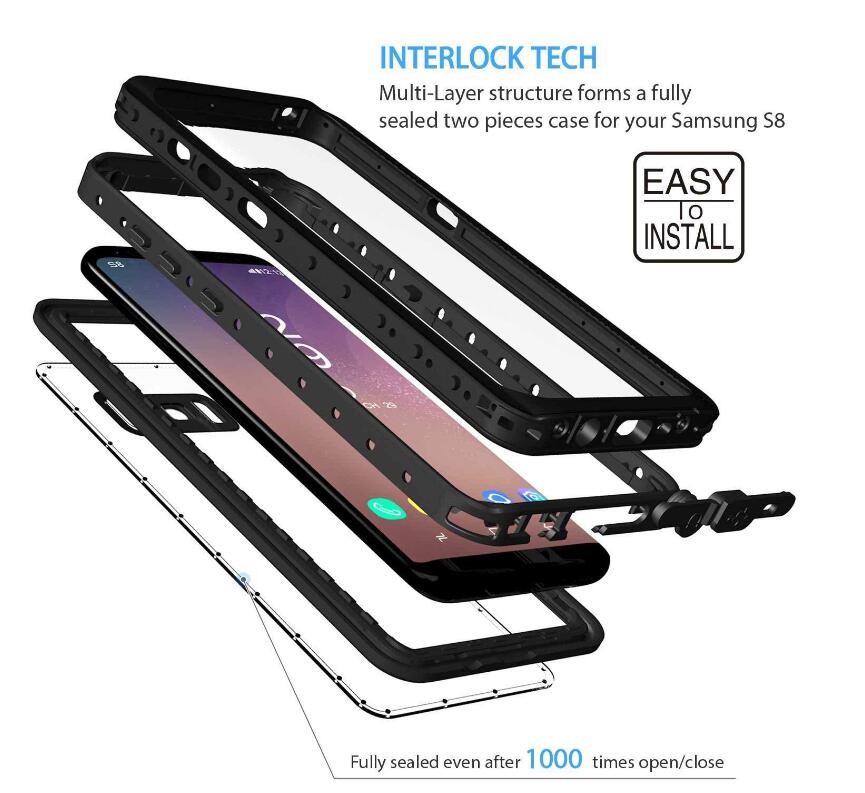 Samsung Galaxy S8 Plus Case Waterproof Twill Crystal Full Protection